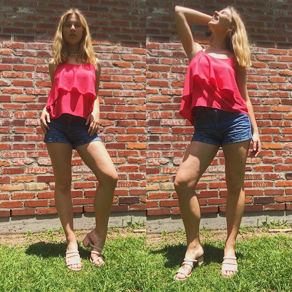 Bright flirty layered summer top